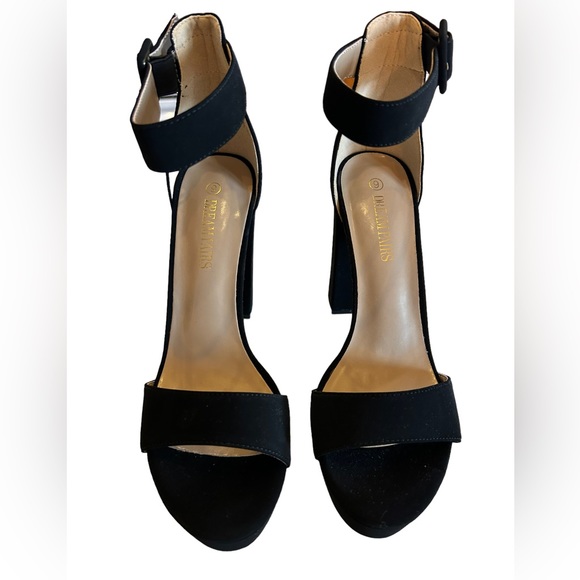 DREAM PAIRS black High heels Ankle Strap High Platform 5 inch size 9 NWOB - Picture 7 of 10